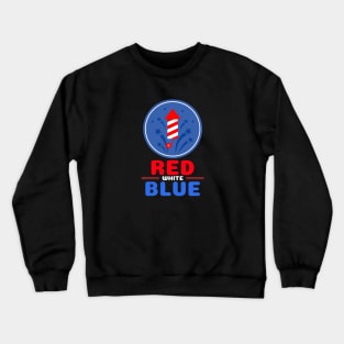 Blue Red White Independence Day Crewneck Sweatshirt